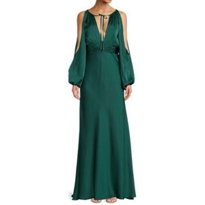 Mac Duggal 55397 Emerald Cold-Shoulder Gown - Size 2